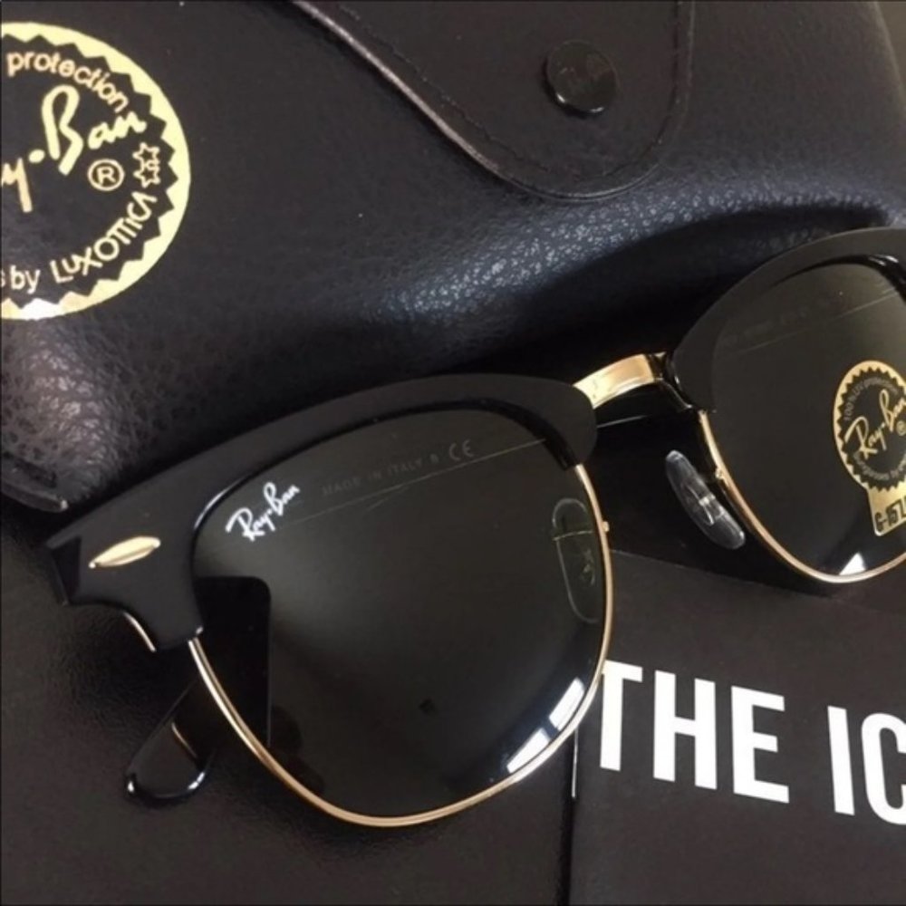 NEW Ray Ban Clubmaster RB 3016 W0365 Black Frame